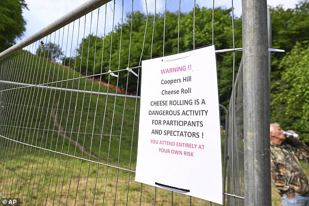 Safety warnings were put up ahead of the traditional annual Cheese Rolling contest