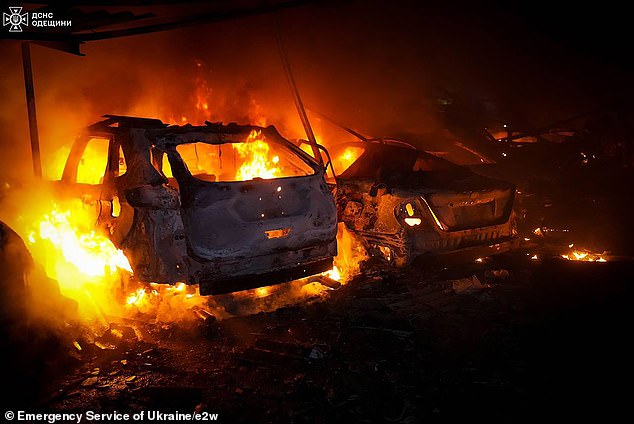 Burnt out cars are seen following the Russian attack on Ukraine, in the Odesa region
