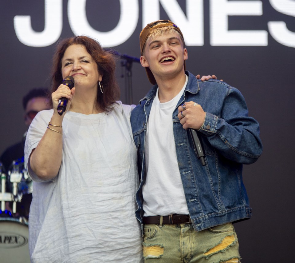 Ruth Jones and Oscar Hartland at a festival.
