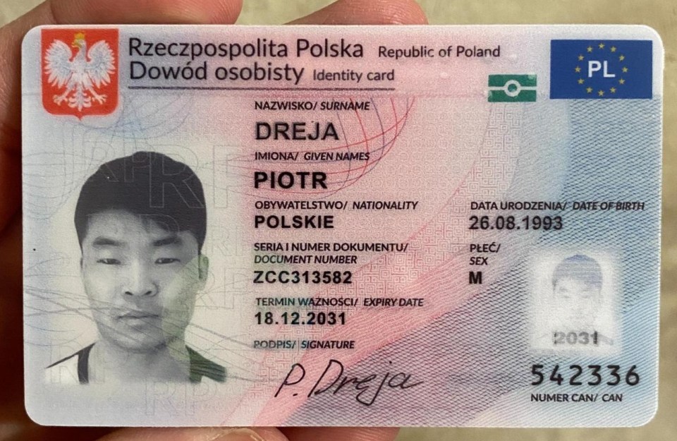 Polish identity card.