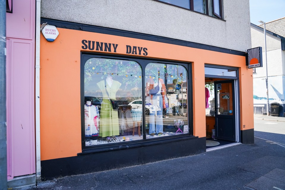 Sunny Days clothing shop storefront in Newquay.