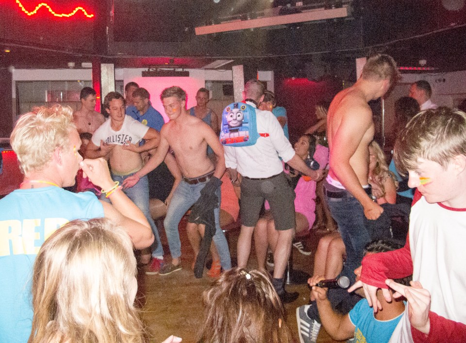 Lap dancing competition at a nightclub.