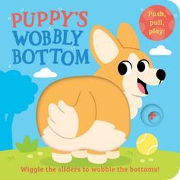 Illustration of a children's book, Puppy's Wobbly Bottom.