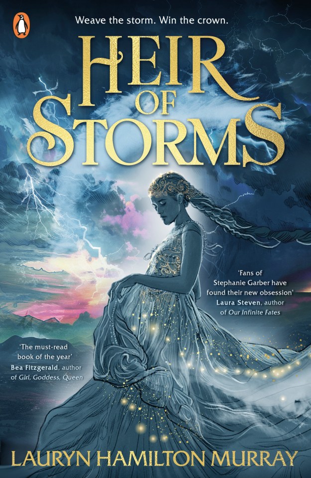 Illustration of book cover for "Heir of Storms" by Lauryn Hamilton Murray.
