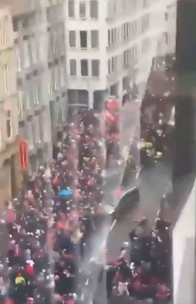 A video later emerged online showing the distressing moment the car went through the crowd