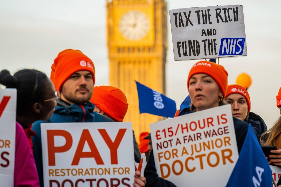 Junior doctors striking for better pay and working conditions.
