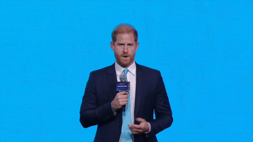 Prince Harry speaking at a conference.