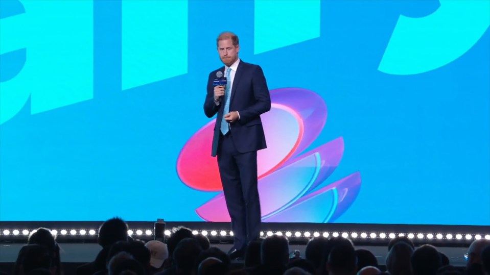 Prince Harry speaking at a conference.