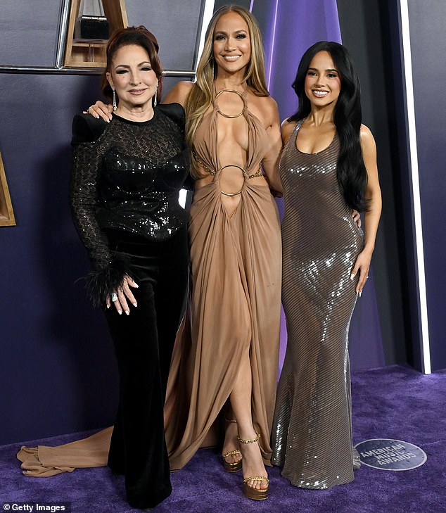 At one point, Lopez was joined by Gloria Estefan as well as Becky G on the red carpet. The trio flashed big smiles as they paused for a few memorable photos together at the venue