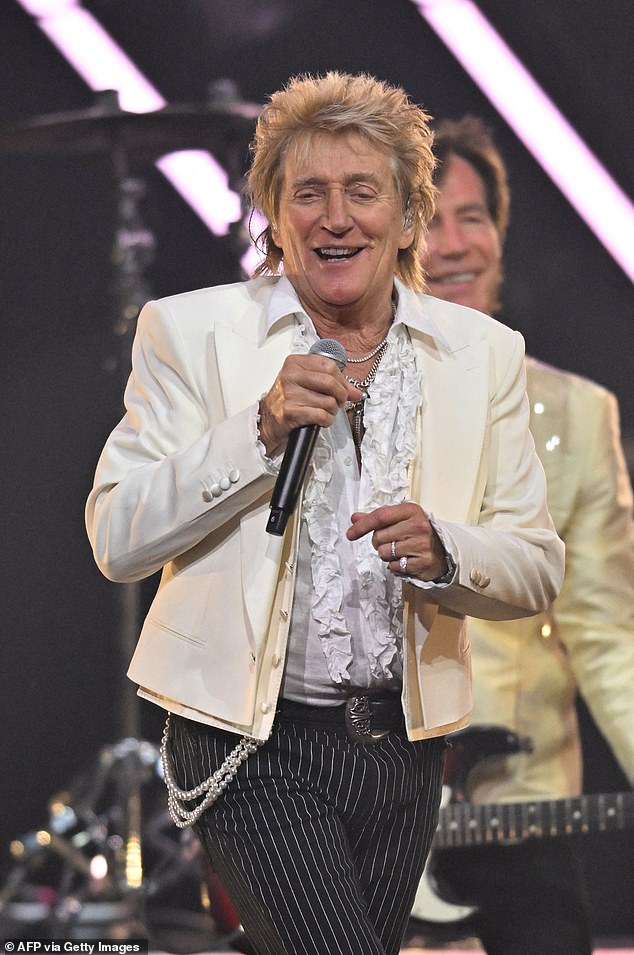 The 80-year-old singing icon was so shocked to see his family there in person that he dropped an F-bomb that was clumsily edited out of the broadcast. 'I'm so f***ing overwhelmed that you're here,' Stewart said to his kids, according to DailyMail.com's reporter at the ceremony