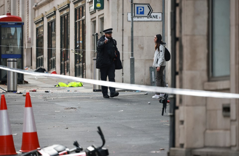 Police officer at a crime scene.