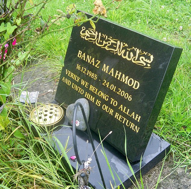 The gravestone of Banaz Mahmod, with the message 'verily we belong to Allah and unto him is our return'