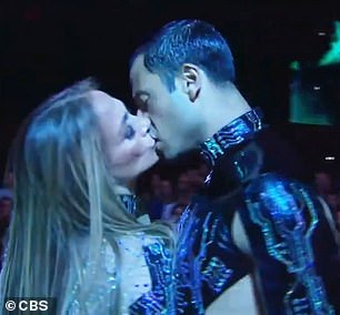 She was mouth-to-mouth with one of her guy dancers during the performance