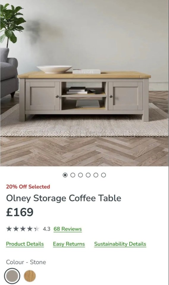 Olney storage coffee table, £169.