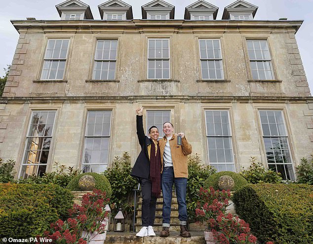 Omaze's £4million home in Bath was won by bar manager Paul Knight, from Reading, who celebrated with his partner Justin Snowdon