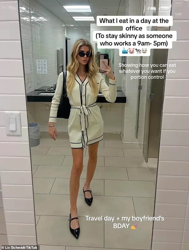Before being banned on TikTok, she would share her daily diet on the app.