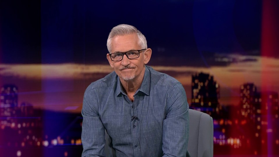 Gary Lineker on a television show.