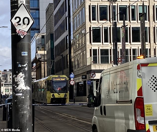 Roads were currently closed around St Peter's Square following the collision