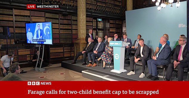 Members of the media saw the advert again as it was played at the event in London