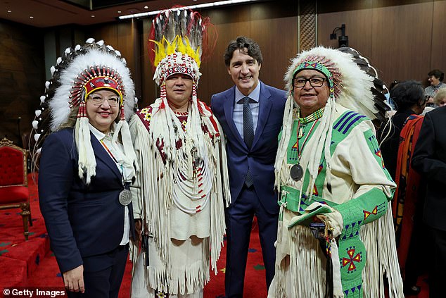 Trudeau attends the State Opening of Parliament along with representatives from Canada's indigenous communities