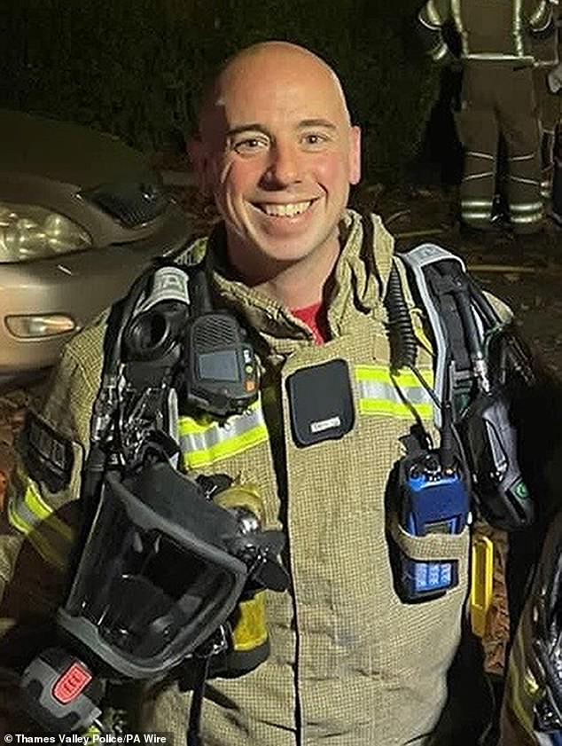 Firefighter Martyn Sadler (pictured), 38, died in the major incident at Bicester Motion