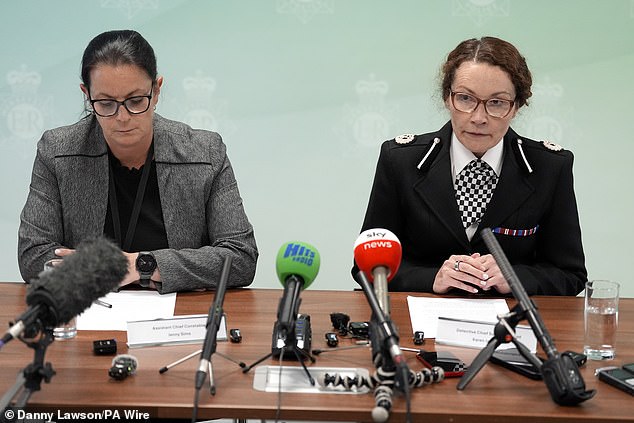 Detective Chief Superintendent Karen Jaundrill and Assistant Chief Constable Jenny Sims from Merseyside Police speaking during today's press conference