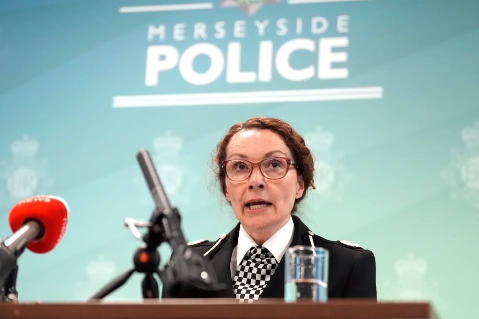 Assistant Chief Constable Jenny Sims of Merseyside Police at a press conference.