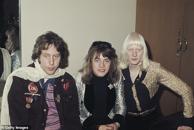 Derringer, born Rick Zehringer, co-founded The McCoys with his brother, drummer Randy Zehringer, in their native Ohio in 1962, and they played alongside bass player Dennis Kelly (not pictured); pictured from left to right in 1971: Randy Z, Rick Derringer and singer Johnny Winter