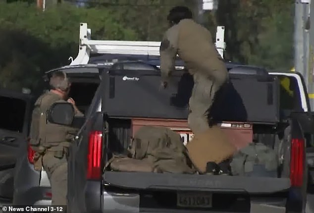 A BearCat armored vehicle, K-9 officers and a helicopter were deployed to the estate as officers worked to establish a perimeter around the residence