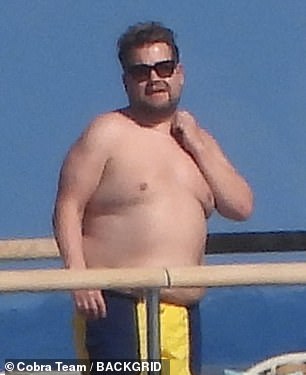 Corden was enjoying his latest overseas break as he prepares to to make his return to Broadway this summer