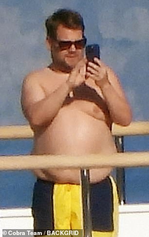Corden was evidently keen on capturing some landscape shots from his vantage point on the boat's top deck