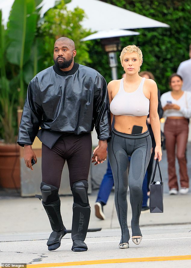 Censori has been married to West for over two years, and, most recently, the pair have been entangled in rumors of marital woes; pictured May 2023 in Los Angeles