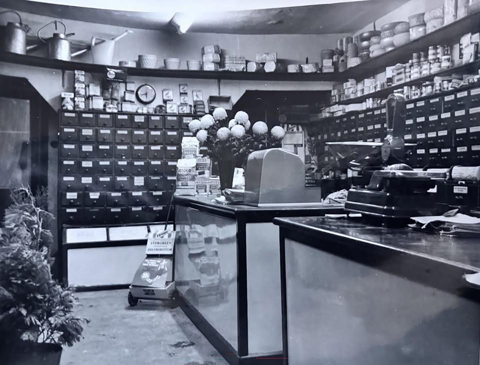 Black and white photo of Webb's of Bearwood.