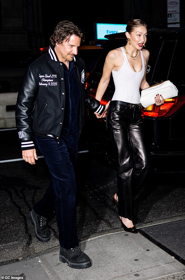 Hadid, 30, has been dating Oscar-nominee Cooper, 50, since late 2023 (pictured last month)