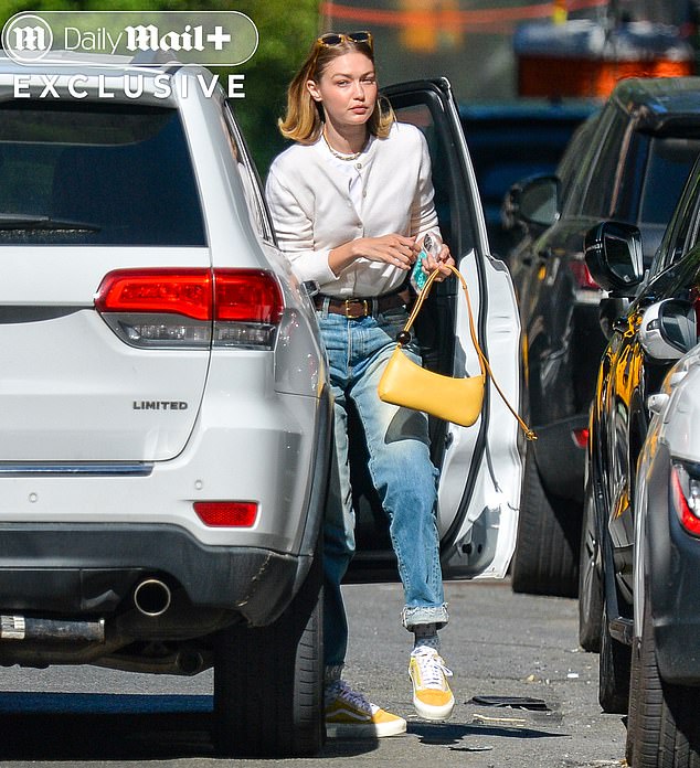 Hadid glowed as she stepped out for the day