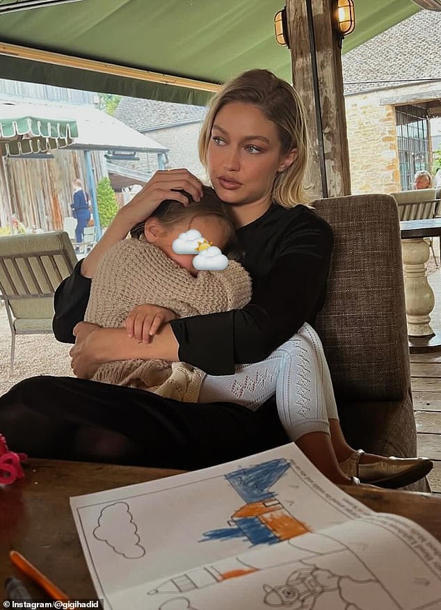 The source added: 'Lea has also become like a big sister to Khai, and the two girls share a strong relationship. Khai has grown up with Bradley and Lea as a regular part of her life' (Khai pictured with Hadid)