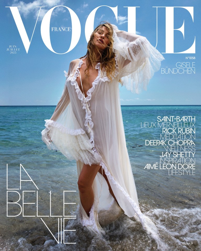 Vogue France cover featuring Gisele Bündchen.