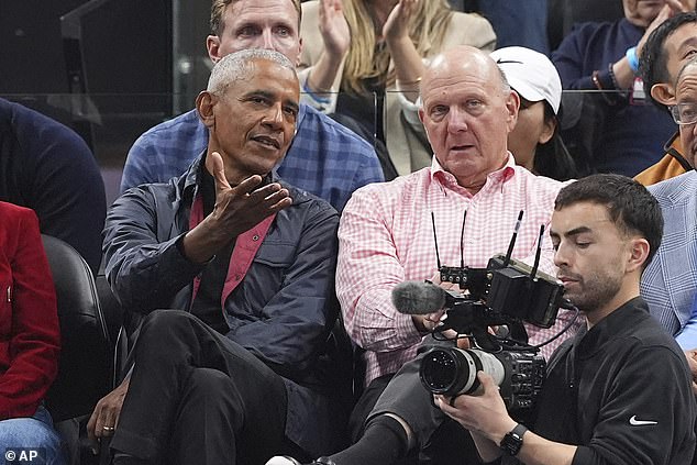 Barack Obama sat courtside in the NBA in March with his wife nowhere to be seen