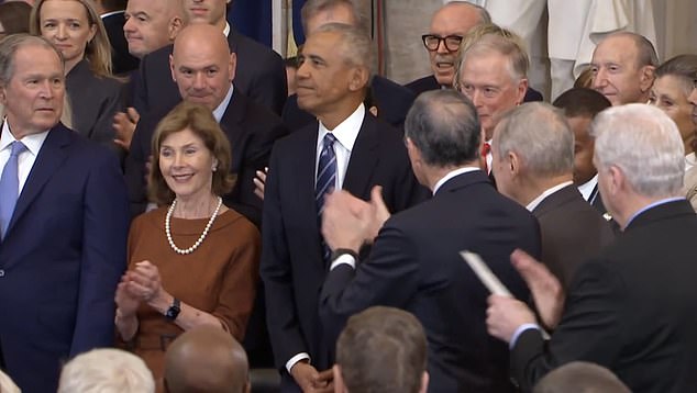 Weeks later, Obama attended Donald Trump's second inauguration once again without his wife by his side