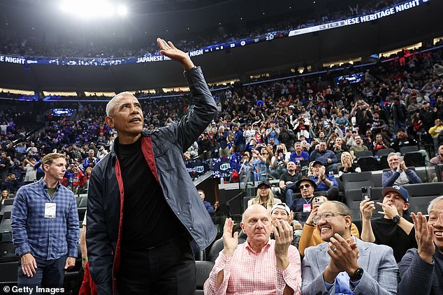 In March Obama was without Michelle at the NBA All-Star game