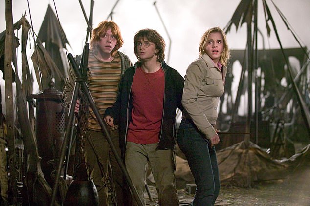 Rupert is estimated to have earnt £37 million during his time on Harry Potter, Daniel around £85 million and Emma £62 million [Pictured in Harry Potter and the Goblet of Fire]