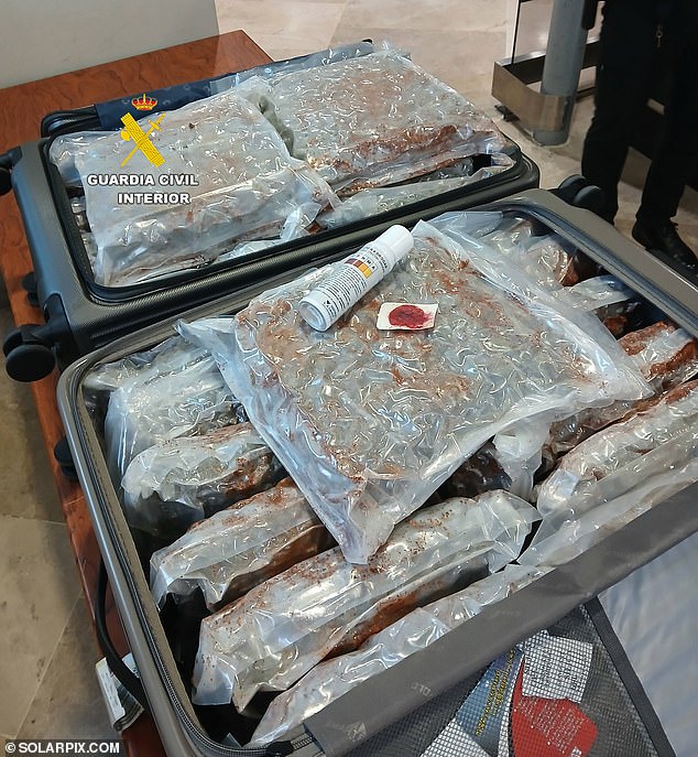 The pair were remanded in custody after suspicious officers picked them out from other passengers arriving at Valencia Airport because of their 'nervous and evasive attitude'