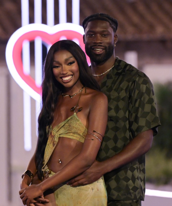 Editorial use only Mandatory Credit: Photo by ITV/REX/Shutterstock (14609963bg) Mimii Ngulube and Josh Oyinsan are crowned winners of Love Island 'Love Island' TV Show, Series 11, The Live Final, Mallorca, Spain - 29 Jul 2024