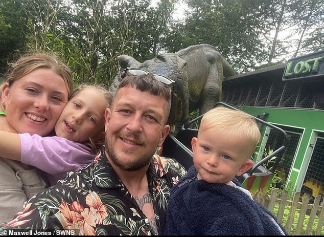 Welsh couple Maxwell and Leah Jones, who have snapped up the house pictured above, with their two kids Lorenzo and Indy