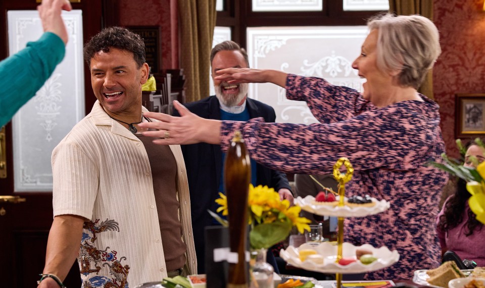 Scene from Coronation Street: George Shuttleworth awaits Eileen Grimshaw's reaction to his marriage proposal.