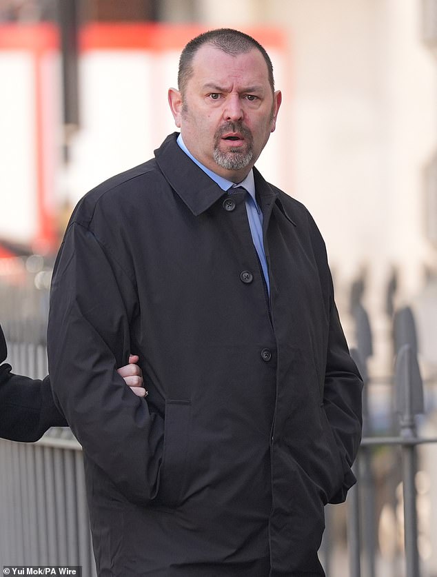 PC Stephen Smith arriving at Westminster Magistrates' Court, London - he was today cleared of assault occasioning actual bodily harm
