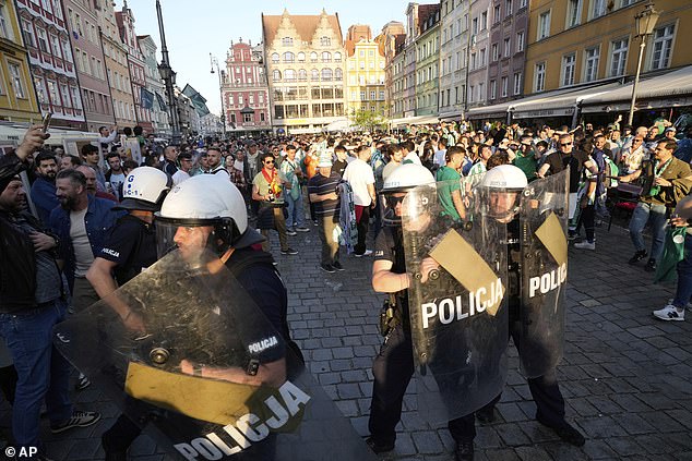 There are reportedly 2,000 police officers from all around Poland in Wroclaw this week