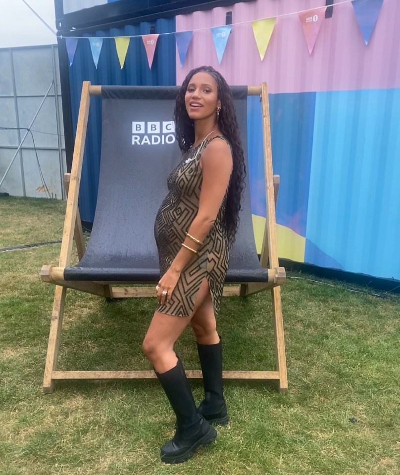 Vick Hope at BBC Radio 1 Big Weekend, pregnant.