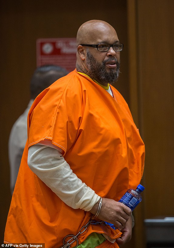 Death Row Records co-founder, Marion "Suge" Knight, appears at a pretrial court hearing on May 15, 2018 in Los Angeles,Â California. - Knight is charged with several crimes, including attempted murder and hit-and-run for allegedly ramming his pickup truck into two men, killing one of them, after a dispute on the set of the movie "Straight Outta Compton." (Photo by DAVID MCNEW / AFP)        (Photo credit should read DAVID MCNEW/AFP via Getty Images)