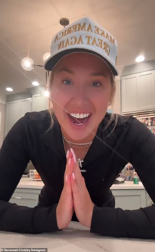 Savannah gushed on Instagram Tuesday after news of her parents' pardon